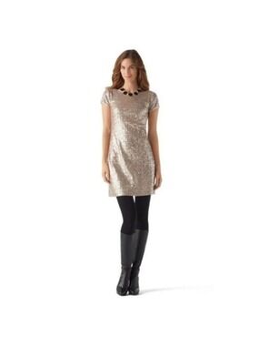 White House Black Market Mixed Metallic Sequin Party Dress XS